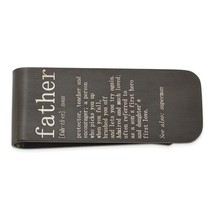 Chisel Stainless Steel Brushed Black IP-plated with Lasered FATHER Money... - $31.34