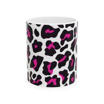 Stylish Pink Leopard Print Ceramic Mug | Perfect for Animal Lovers - $265.95 MXN+