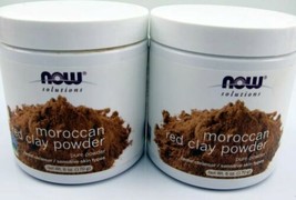 2 Pack Now Foods Moroccan Red Clay Powder Skin Mask Facial Cleanser Detox 12 Oz  - £11.29 GBP