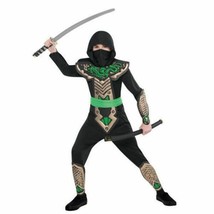 Deluxe Dragon Slayer Ninja Costume Child Boys Large LG 12 - 14, Green Black - $44.54