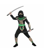 Deluxe Dragon Slayer Ninja Costume Child Boys Large LG 12 - 14, Green Black - £35.55 GBP