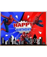 Superhero Spiderman Backdrop Boys Happy Birthday Party Photo Background ... - $44.80 CAD