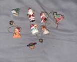 Miniature Resin Christmas Tree Ornaments ~ Snowman, Santa, Moose Lot of 8 - £7.97 GBP