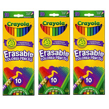 Pack of (3) New Crayola Eraseable Colored Pencils, 10 per pack - $303.93 MXN