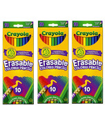 Pack of (3) New Crayola Eraseable Colored Pencils, 10 per pack - $21.93 CAD