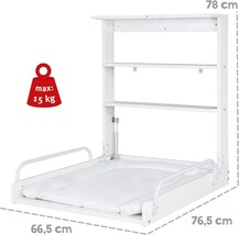 Folding Wall Changing Table + Baby Mattress - 2 Practical Shelves White ... - $1,135.64