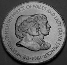 Falkland Islands 50 Pence,1981 ~ Hochzeit Von Charles &amp; Diana Spencer ~ Gratis - £7.41 GBP