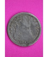 Bent 1849/6 P Seated Liberty Half Dime Silver Guaranteed Authentic Genui... - $55.33 CAD