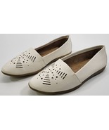 *MT) Women A2 Aerosoles Trend Right Laser Cut White Loafer Flat Shoes Si... - £7.88 GBP