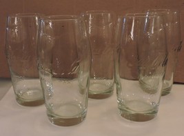 Lot of 5 Coke Glasses Raised Print (Enjoy the Refreshing Feeling) Rare 10oz - £9.47 GBP