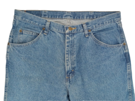 Vintage Wrangler Men&#39;s Size 36&quot;W x 34&quot;L Blue Distressed Denim Jeans 100%... - £11.20 GBP