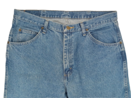 Vintage Wrangler Men&#39;s Size 36&quot;W x 34&quot;L Blue Distressed Denim Jeans 100% Cotton - £11.28 GBP