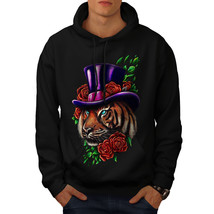 Wellcoda Tiger Flower Hat Animal Mens Hoodie,  Casual Hooded Sweatshirt - £25.84 GBP+