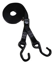 1&quot; x 20 ft Heavy Duty Cam Buckle Tie Down Strap w/Vinyl S Hooks | C120VS-BK - £8.84 GBP