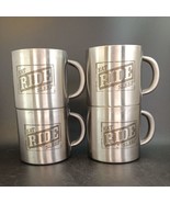 Marlboro EAT RIDE SLEEP Stainless Steel Cups Set of 4  - £13.95 GBP