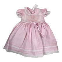 Ethel Whitehurst Toddler Girl Pink Cotton Dress Embroidered Duck Bodice Size 1 - £20.95 GBP