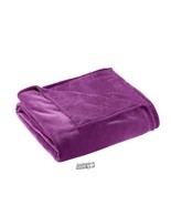 Luxury Solid Plush Blanket Plum King 66&quot;Wx90&quot;L - $33.24