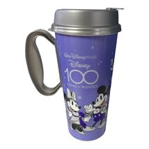 Disney World 100 Years of Wonder Travel Mug Mickey Minnie Goofy Purple - $15.30