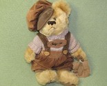 FINE TOY SCHOOL BOY TEDDY BEAR PLUSH 12&quot; BROWN SUEDE TOY SAC BAG WITH CL... - $22.50
