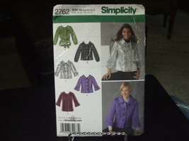 Simplicity 2762 Misses Jackets &amp; Tie Belt Pattern - Size 6/8/10/12/14 - $6.59