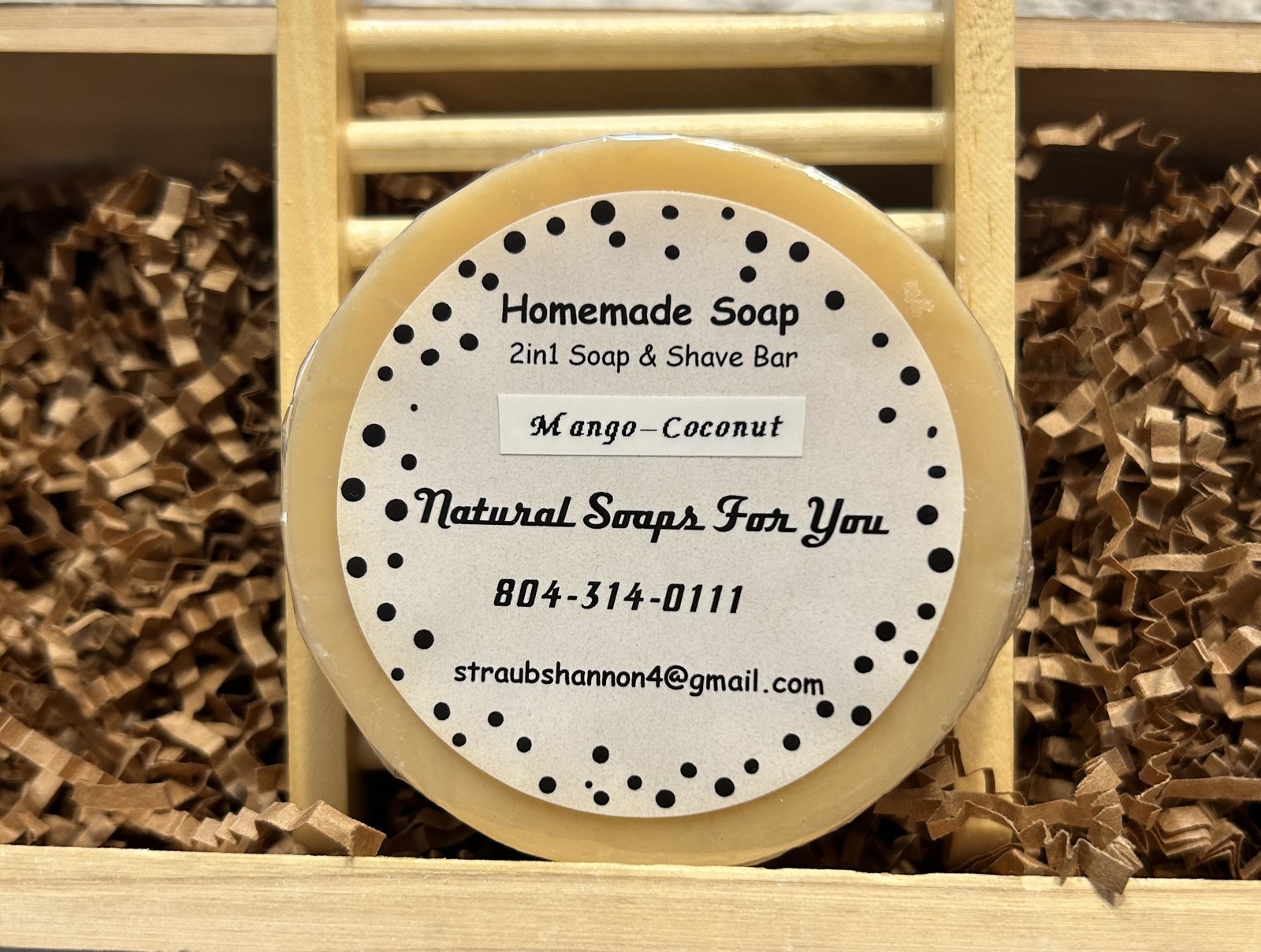 Shea Butter Glycerin &quot;Mango Coconut” Soap &amp; Shave Bar - $6.99