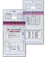 Large Heavy Duty Coin Deposit Bag, Size 20 x 12, 100 Bags, Clear - €171,72 EUR
