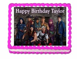 Disney Descendants 2 cast party edible cake image cake topper frosting sheet - £7.89 GBP