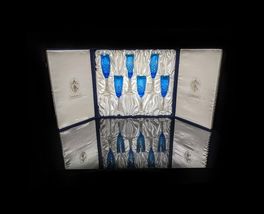 Faberge  Odessa Sky Blue  Colored Crystal Champagne Flutes  NIB image 2