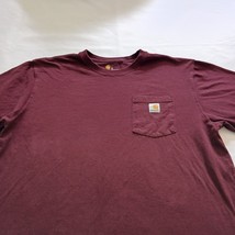 Carhartt K87 PRT Original Fit Crewneck Mens Burgundy Cotton T-Shirt Pocket Sz XL image 7