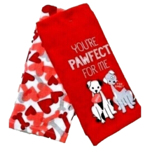 You&#39;re Pawfect for Me Dogs Hearts Kitchen Towels Dog Bones Cotton 2-pc G... - $14.35