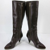 Mk Michael Kors Brown Knee High Inside Zip Boots Women&#39;s 6.5M Us 3&quot; Heel Burnish - £78.88 GBP