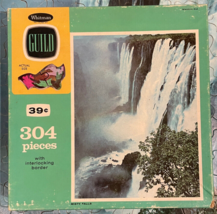 Whitman Guild Jigsaw Puzzle 304 pc Misty Falls RARE Complete 4425 Challe... - $14.48