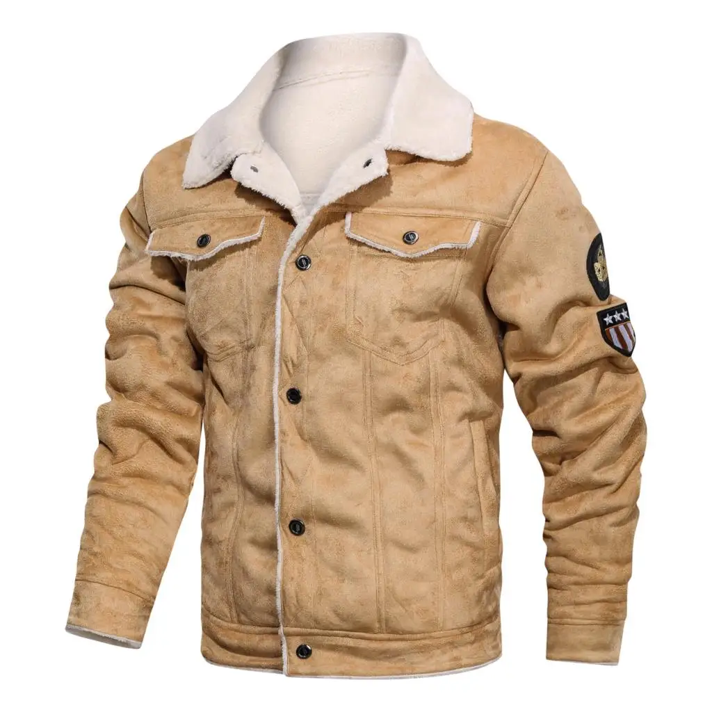 New Winter Men&#39;s  Leather Jacket Coat Male Retro  Streetwear Thicken Leather Bom - £156.45 GBP