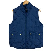 Woolrich Vest Womens XL Navy Blue Duck Down Feather Quilted Full Zip Sleeveless - £23.96 GBP