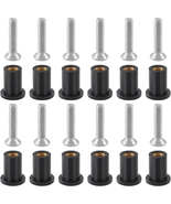 12 Pairs M4 Rubber Well Nuts with Brass Inserts and Stainless Steel Screws - £7.63 GBP