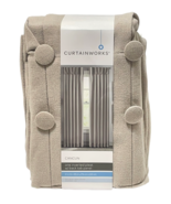 Curtain Works Cancun Panel 31 x 95" Beige Cotton Blend Inverted Pleat Ba... - $18.81