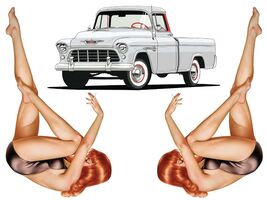 C10 Truck White  &amp; Pin up Girl, Rhianna x2, Laminated. USA Shipping Incl... - $34.60