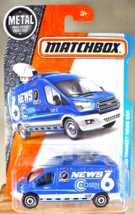 2016 Matchbox 9/125 City &#39;14 Ford Transit New Van Blue w/Chrome Ringed Disc Sp - £9.44 GBP