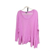 Falls Creek Ruffle Hem Long Sleeve Tee Top~Women&#39;s Size 3X~NEW w/tags Pink - £13.95 GBP