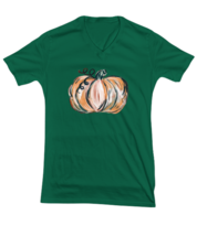 Pumpkin Fall TShirt Orange Pumpkin, Thanksgiving, Halloween Green-V-Tee  - £17.24 GBP