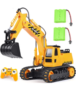Remote Control Excavator Toy 2 Batteries RC Excavators Sandbox Digger Hy... - $71.31