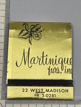 Rare Giant Matchbook Cover  Martinique Furs, Inc  gmg  Unstruck - £19.42 GBP