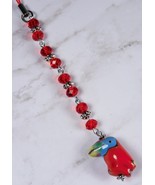 Toucan Beaded Handmade Cell Phone Charm Lanyard Strap Red Silver New - $282.06 MXN