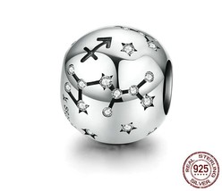 925 Sterling Silver Star Sagittarius Zodiac Beads Charms fit Bracelet Neckalce - £6.24 GBP