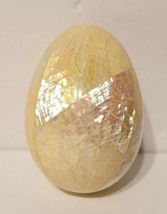 Vintage Inlaid Mother Of Pearl 2 3/4&quot; Egg So Intricate Beautiful Irridescent EUC - £26.29 GBP