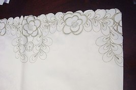 Floral light green flowers table runner, 16x54 OFF WHITE/CREAM - NEW[10] - $23.76