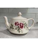 Vintage Crown Dorset Staffordshire Fine Ceramic Teapot Floral Pink - $33.94 CAD
