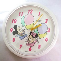 Mickey &amp; Minnie Mouse 10.5&quot; Wall Clock Vintage 1984 Walt Disney Lorus Qu... - £18.98 GBP
