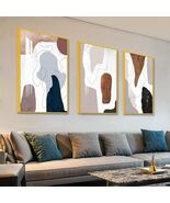 Large Size Gold Framed Wall Art Boho Set Of 3 Mid Century Modern Decor 1... - $727.18 MXN