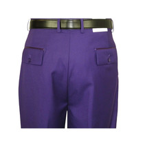 Mens Apollo  King  Banded Collarless suit Chinese Mandarin Wide leg AG95 Purple image 12
